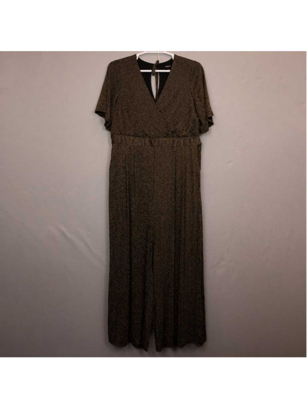 Torrid black gold shimmer ribbed jumpsuit-2X